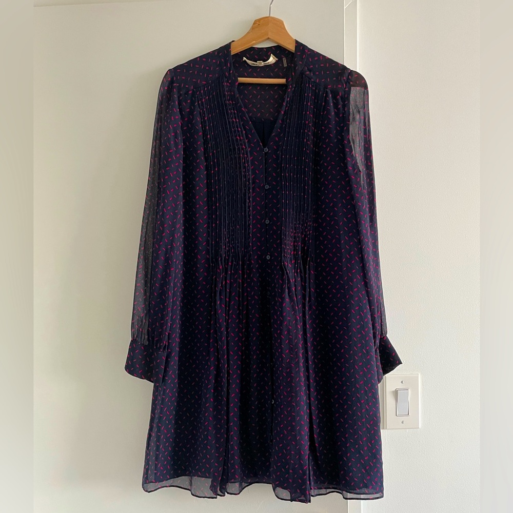 DVF mini chiffon dress in red dots